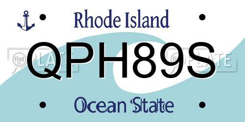 QPH89S Rhode Island License Plate
