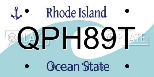 QPH89T Rhode Island License Plate