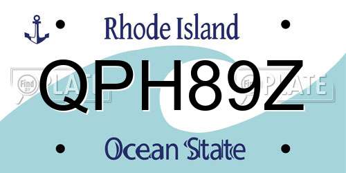 QPH89Z Rhode Island License Plate