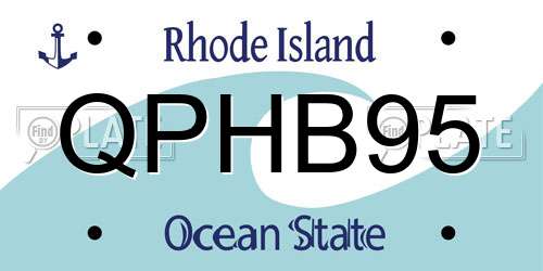QPHB95 Rhode Island License Plate