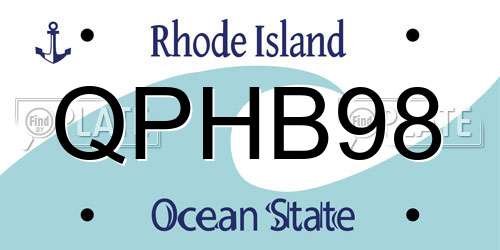 QPHB98 Rhode Island License Plate