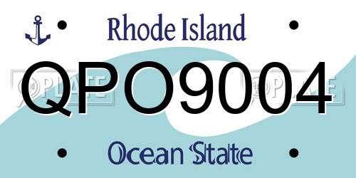 QPO9004 Rhode Island License Plate