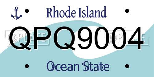 QPQ9004 Rhode Island License Plate