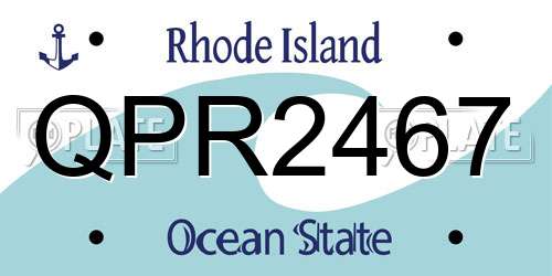 QPR2467 Rhode Island License Plate