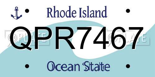 QPR7467 Rhode Island License Plate
