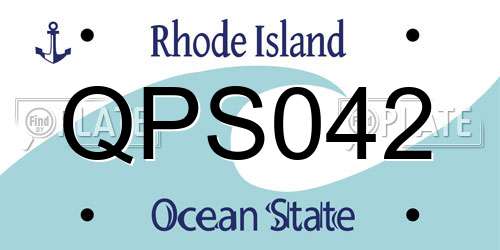 QPS042 Rhode Island License Plate