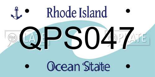 QPS047 Rhode Island License Plate
