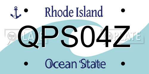 QPS04Z Rhode Island License Plate