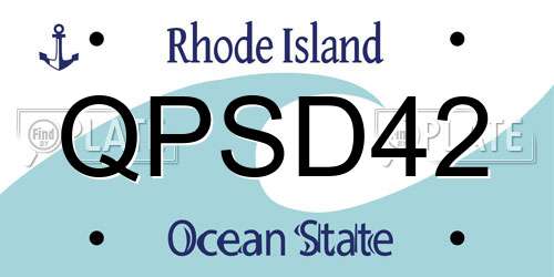 QPSD42 Rhode Island License Plate