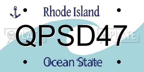 QPSD47 Rhode Island License Plate