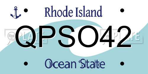QPSO42 Rhode Island License Plate