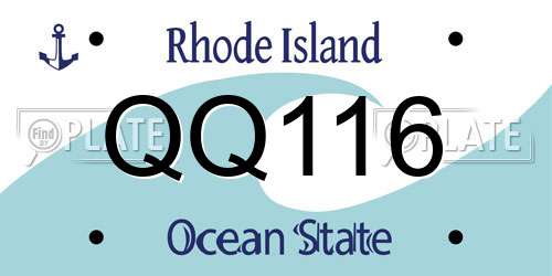QQ116 Rhode Island License Plate