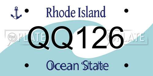 QQ126 Rhode Island License Plate
