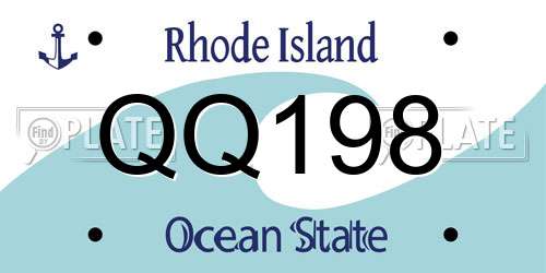 QQ198 Rhode Island License Plate