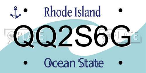 QQ2S6G Rhode Island License Plate
