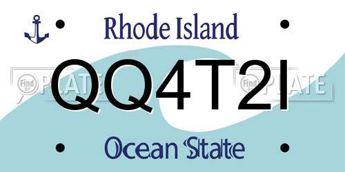 QQ4T2I Rhode Island License Plate