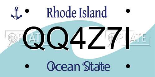 QQ4Z7I Rhode Island License Plate