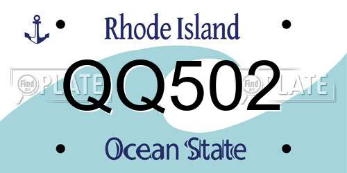 QQ502 Rhode Island License Plate