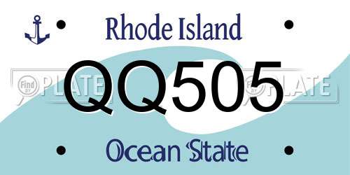 QQ505 Rhode Island License Plate