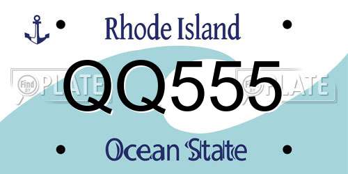 QQ555 Rhode Island License Plate