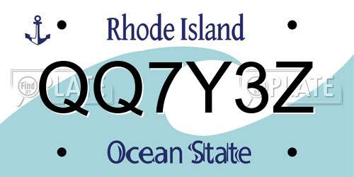 QQ7Y3Z Rhode Island License Plate