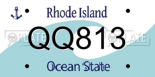 QQ813 Rhode Island License Plate
