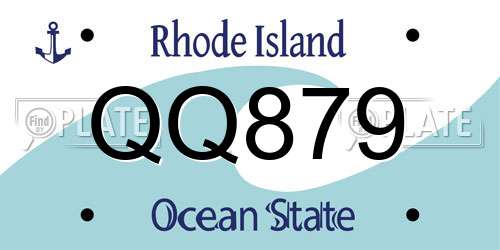 QQ879 Rhode Island License Plate