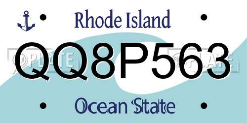 QQ8P563 Rhode Island License Plate