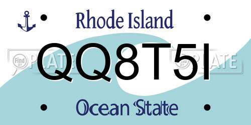 QQ8T5I Rhode Island License Plate