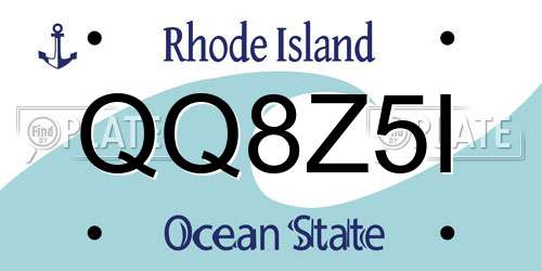 QQ8Z5I Rhode Island License Plate