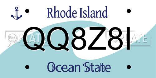 QQ8Z8I Rhode Island License Plate