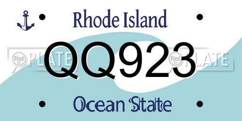 QQ923 Rhode Island License Plate