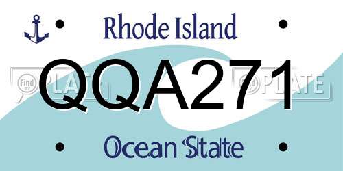 QQA271 Rhode Island License Plate