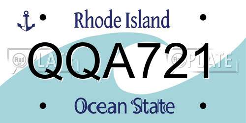 QQA721 Rhode Island License Plate