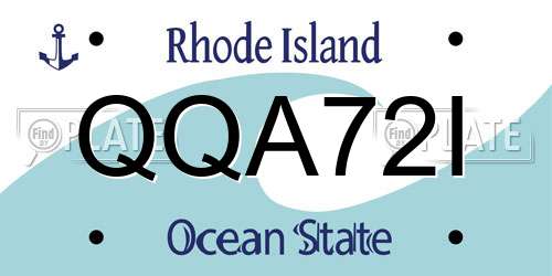 QQA72I Rhode Island License Plate