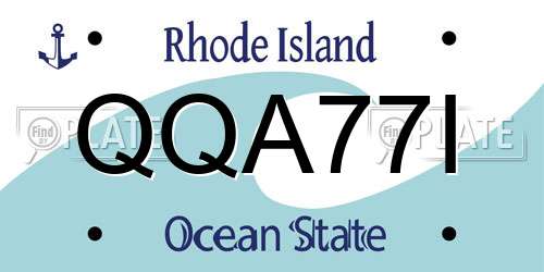 QQA77I Rhode Island License Plate