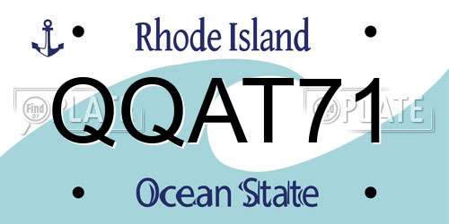 QQAT71 Rhode Island License Plate
