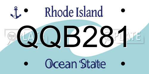 QQB281 Rhode Island License Plate