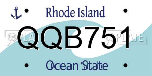 QQB751 Rhode Island License Plate