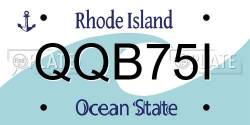 QQB75I Rhode Island License Plate
