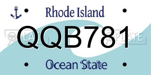 QQB781 Rhode Island License Plate