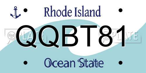 QQBT81 Rhode Island License Plate