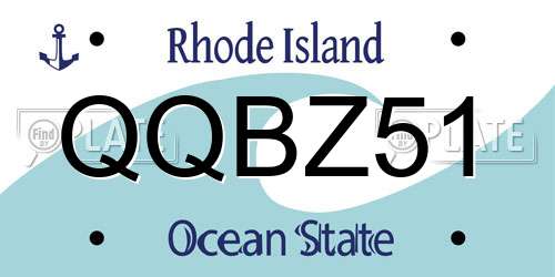 QQBZ51 Rhode Island License Plate