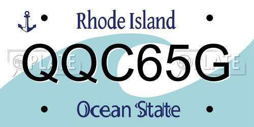 QQC65G Rhode Island License Plate