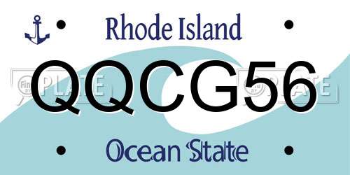 QQCG56 Rhode Island License Plate