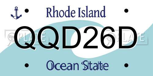 QQD26D Rhode Island License Plate