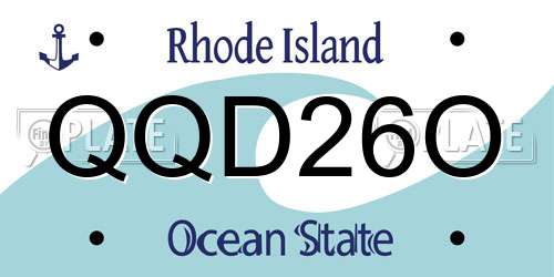QQD26O Rhode Island License Plate
