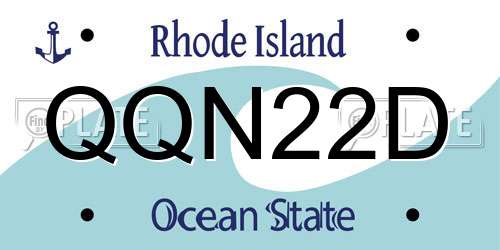 QQN22D Rhode Island License Plate