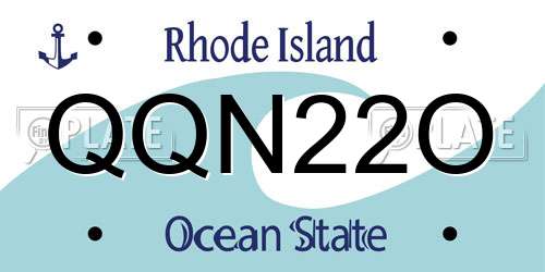 QQN22O Rhode Island License Plate