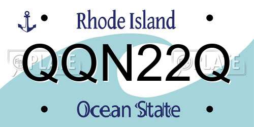 QQN22Q Rhode Island License Plate